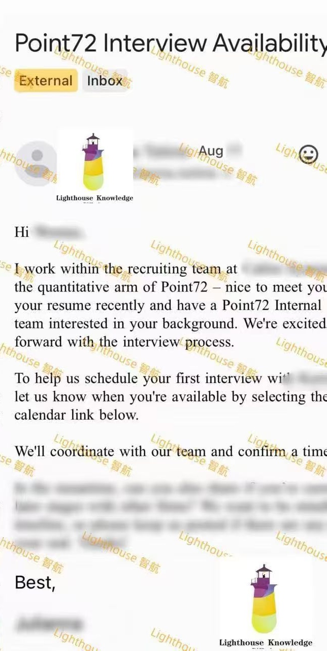 Point72 interview availability email